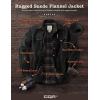 imageCQR Mens Flannel Lined Shirt Jackets Long Sleeved Rugged Plaid Cotton Brushed Suede Shirt JacketFlannel Lined Fossil Rock