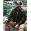 imageCQR Mens Flannel Lined Shirt Jackets Long Sleeved Rugged Plaid Cotton Brushed Suede Shirt JacketFlannel Lined Hickory Green