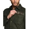 imageCQR Mens Flannel Lined Shirt Jackets Long Sleeved Rugged Plaid Cotton Brushed Suede Shirt JacketFlannel Lined Hickory Green