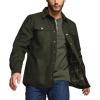 imageCQR Mens Flannel Lined Shirt Jackets Long Sleeved Rugged Plaid Cotton Brushed Suede Shirt JacketFlannel Lined Hickory Green