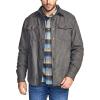 imageCQR Mens Flannel Lined Shirt Jackets Long Sleeved Rugged Plaid Cotton Brushed Suede Shirt JacketFlannel Lined New Shark Grey