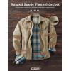 imageCQR Mens Flannel Lined Shirt Jackets Long Sleeved Rugged Plaid Cotton Brushed Suede Shirt JacketFlannel Lined Seashore