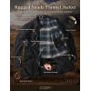 imageCQR Mens Flannel Lined Shirt Jackets Long Sleeved Rugged Plaid Cotton Brushed Suede Shirt JacketHuntsman Night Sky