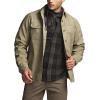imageCQR Mens Flannel Lined Shirt Jackets Long Sleeved Rugged Plaid Cotton Brushed Suede Shirt JacketStealth Coal Miner