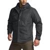 imageCQR Mens Flannel Lined Shirt Jackets Long Sleeved Rugged Plaid Cotton Brushed Suede Shirt JacketStealth Night Sky