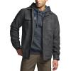 imageCQR Mens Flannel Lined Shirt Jackets Long Sleeved Rugged Plaid Cotton Brushed Suede Shirt JacketStealth Night Sky