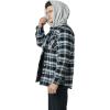 imageCQR Mens Quilted Lined Flannel Hooded Shirt Jacket Soft Warm Long Sleeve Outdoor Cotton Plaid Shirt JacketsQuilted Lined Black  Blue