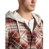 imageCQR Mens Quilted Lined Flannel Hooded Shirt Jacket Soft Warm Long Sleeve Outdoor Cotton Plaid Shirt JacketsQuilted Lined Burgundy