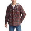 imageCQR Mens Quilted Lined Flannel Hooded Shirt Jacket Soft Warm Long Sleeve Outdoor Cotton Plaid Shirt JacketsQuilted Lined Burnt Larch