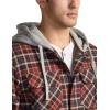 imageCQR Mens Quilted Lined Flannel Hooded Shirt Jacket Soft Warm Long Sleeve Outdoor Cotton Plaid Shirt JacketsQuilted Lined Burnt Larch