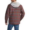 imageCQR Mens Quilted Lined Flannel Hooded Shirt Jacket Soft Warm Long Sleeve Outdoor Cotton Plaid Shirt JacketsQuilted Lined Burnt Larch