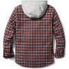 imageCQR Mens Quilted Lined Flannel Hooded Shirt Jacket Soft Warm Long Sleeve Outdoor Cotton Plaid Shirt JacketsQuilted Lined Burnt Larch