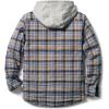 imageCQR Mens Quilted Lined Flannel Hooded Shirt Jacket Soft Warm Long Sleeve Outdoor Cotton Plaid Shirt JacketsQuilted Lined Cliff Hanger