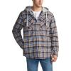 imageCQR Mens Quilted Lined Flannel Hooded Shirt Jacket Soft Warm Long Sleeve Outdoor Cotton Plaid Shirt JacketsQuilted Lined Cliff Hanger