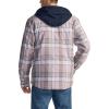 imageCQR Mens Quilted Lined Flannel Hooded Shirt Jacket Soft Warm Long Sleeve Outdoor Cotton Plaid Shirt JacketsQuilted Lined Cloudy Home
