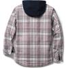 imageCQR Mens Quilted Lined Flannel Hooded Shirt Jacket Soft Warm Long Sleeve Outdoor Cotton Plaid Shirt JacketsQuilted Lined Cloudy Home