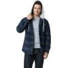 imageCQR Mens Quilted Lined Flannel Hooded Shirt Jacket Soft Warm Long Sleeve Outdoor Cotton Plaid Shirt JacketsQuilted Lined Deep Navy  Blue