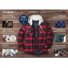imageCQR Mens Quilted Lined Flannel Hooded Shirt Jacket Soft Warm Long Sleeve Outdoor Cotton Plaid Shirt JacketsQuilted Lined Deep Navy  Blue