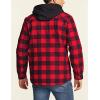 imageCQR Mens Quilted Lined Flannel Hooded Shirt Jacket Soft Warm Long Sleeve Outdoor Cotton Plaid Shirt JacketsQuilted Lined Full Zip Classic Red
