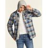 imageCQR Mens Quilted Lined Flannel Hooded Shirt Jacket Soft Warm Long Sleeve Outdoor Cotton Plaid Shirt JacketsQuilted Lined Full Zip Oceansand