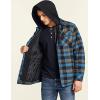 imageCQR Mens Quilted Lined Flannel Hooded Shirt Jacket Soft Warm Long Sleeve Outdoor Cotton Plaid Shirt JacketsQuilted Lined Full Zip River Plaid