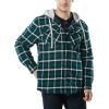 imageCQR Mens Quilted Lined Flannel Hooded Shirt Jacket Soft Warm Long Sleeve Outdoor Cotton Plaid Shirt JacketsQuilted Lined Green Ombre