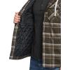 imageCQR Mens Quilted Lined Flannel Hooded Shirt Jacket Soft Warm Long Sleeve Outdoor Cotton Plaid Shirt JacketsQuilted Lined Hickory Green