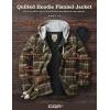 imageCQR Mens Quilted Lined Flannel Hooded Shirt Jacket Soft Warm Long Sleeve Outdoor Cotton Plaid Shirt JacketsQuilted Lined Hickory Green