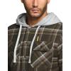 imageCQR Mens Quilted Lined Flannel Hooded Shirt Jacket Soft Warm Long Sleeve Outdoor Cotton Plaid Shirt JacketsQuilted Lined Hickory Green