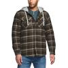 imageCQR Mens Quilted Lined Flannel Hooded Shirt Jacket Soft Warm Long Sleeve Outdoor Cotton Plaid Shirt JacketsQuilted Lined Hickory Green