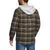 imageCQR Mens Quilted Lined Flannel Hooded Shirt Jacket Soft Warm Long Sleeve Outdoor Cotton Plaid Shirt JacketsQuilted Lined Hickory Green