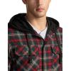 imageCQR Mens Quilted Lined Flannel Hooded Shirt Jacket Soft Warm Long Sleeve Outdoor Cotton Plaid Shirt JacketsQuilted Lined Holiday Mood