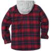 imageCQR Mens Quilted Lined Flannel Hooded Shirt Jacket Soft Warm Long Sleeve Outdoor Cotton Plaid Shirt JacketsQuilted Lined Red  Navy