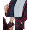 imageCQR Mens Quilted Lined Flannel Hooded Shirt Jacket Soft Warm Long Sleeve Outdoor Cotton Plaid Shirt JacketsQuilted Lined Red  Navy