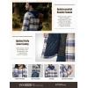 imageCQR Mens Quilted Lined Flannel Hooded Shirt Jacket Soft Warm Long Sleeve Outdoor Cotton Plaid Shirt JacketsQuilted Lined Sedimentary Blue