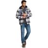 imageCQR Mens Quilted Lined Flannel Hooded Shirt Jacket Soft Warm Long Sleeve Outdoor Cotton Plaid Shirt JacketsQuilted Lined Sedimentary Blue