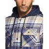 imageCQR Mens Quilted Lined Flannel Hooded Shirt Jacket Soft Warm Long Sleeve Outdoor Cotton Plaid Shirt JacketsQuilted Lined Sedimentary Blue