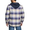 imageCQR Mens Quilted Lined Flannel Hooded Shirt Jacket Soft Warm Long Sleeve Outdoor Cotton Plaid Shirt JacketsQuilted Lined Sedimentary Blue