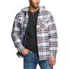 imageCQR Mens Quilted Lined Flannel Hooded Shirt Jacket Soft Warm Long Sleeve Outdoor Cotton Plaid Shirt JacketsQuilted Lined Wild Rice