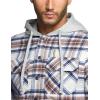 imageCQR Mens Quilted Lined Flannel Hooded Shirt Jacket Soft Warm Long Sleeve Outdoor Cotton Plaid Shirt JacketsQuilted Lined Wild Rice