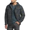 imageCQR Mens Quilted Lined Flannel Hooded Shirt Jacket Soft Warm Long Sleeve Outdoor Cotton Plaid Shirt JacketsStealth Amazon Grey