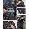 imageCQR Mens Quilted Lined Flannel Hooded Shirt Jacket Soft Warm Long Sleeve Outdoor Cotton Plaid Shirt JacketsStealth Coal Miner