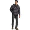 imageCQR Mens Quilted Lined Flannel Hooded Shirt Jacket Soft Warm Long Sleeve Outdoor Cotton Plaid Shirt JacketsStealth Coal Miner