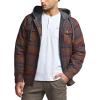 imageCQR Mens Quilted Lined Flannel Hooded Shirt Jacket Soft Warm Long Sleeve Outdoor Cotton Plaid Shirt JacketsStealth Harvest