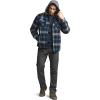 imageCQR Mens Quilted Lined Flannel Hooded Shirt Jacket Soft Warm Long Sleeve Outdoor Cotton Plaid Shirt JacketsStealth Night Sky