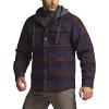 imageCQR Mens Quilted Lined Flannel Hooded Shirt Jacket Soft Warm Long Sleeve Outdoor Cotton Plaid Shirt JacketsStealth Woods Night