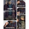 imageCQR Mens Quilted Lined Flannel Hooded Shirt Jacket Soft Warm Long Sleeve Outdoor Cotton Plaid Shirt JacketsStealth Woods Night