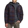 imageCQR Mens Quilted Lined Flannel Hooded Shirt Jacket Soft Warm Long Sleeve Outdoor Cotton Plaid Shirt JacketsStealth Woods Night