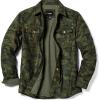 Flannel Print Lined Camo Olive