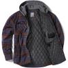 imageCQR Mens Quilted Lined Flannel Hooded Shirt Jacket Soft Warm Long Sleeve Outdoor Cotton Plaid Shirt JacketsStealth Woods Night